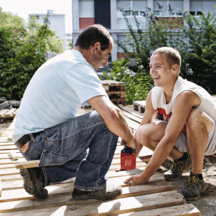 Montage de la terrasse provisoire